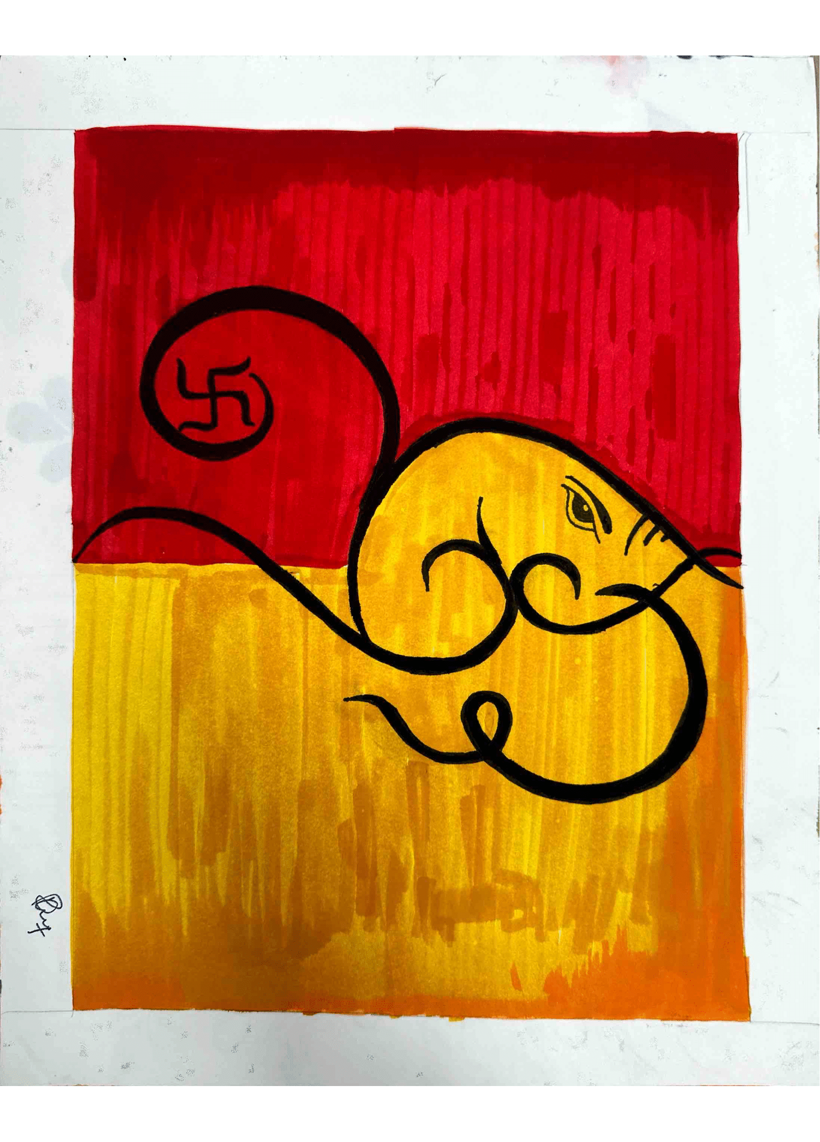 Emerging Golden Sri Ganesh